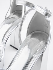 Silver Forever Comfort® Platform Closed Back Sandals - Image 5 of 9