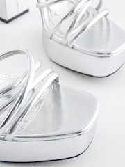 Silver Forever Comfort® Platform Closed Back Sandals - Image 7 of 9