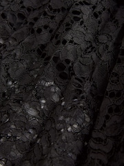 Black Lace Pleated Midi Skirt - Image 7 of 7