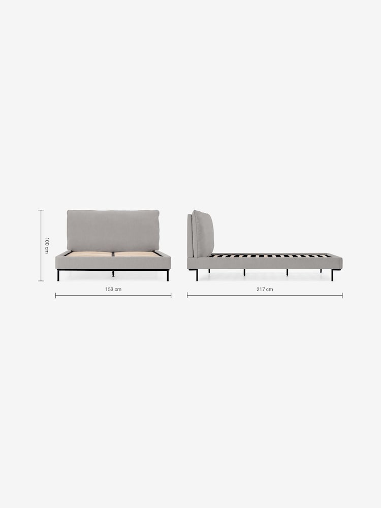 MADE.COM Grey Harlow Bed Frame - Image 2 of 2