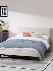 MADE.COM Oatmeal Harlow Bed Frame in Velvet - Image 1 of 3