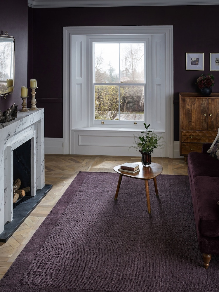Purple Florence Border Rug - Image 1 of 5 Purple Florence Border Rug - Image 1 of 5