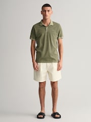 GANT Green 100% Cotton Sunfaded Logo Polo Shirt - Image 3 of 5
