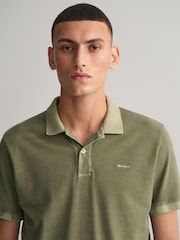 GANT Green 100% Cotton Sunfaded Logo Polo Shirt - Image 4 of 5
