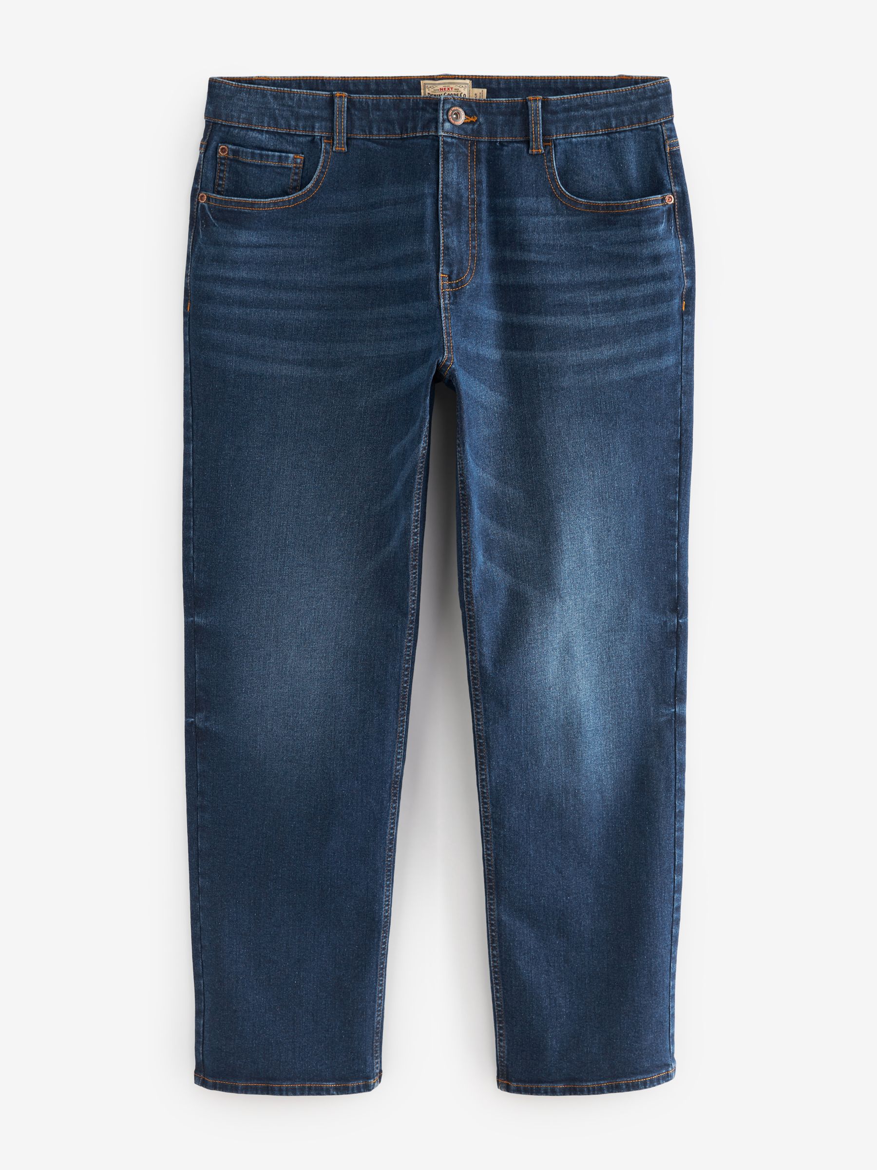 Buy Mid Blue Straight Fit Straight Fit Essential Stretch