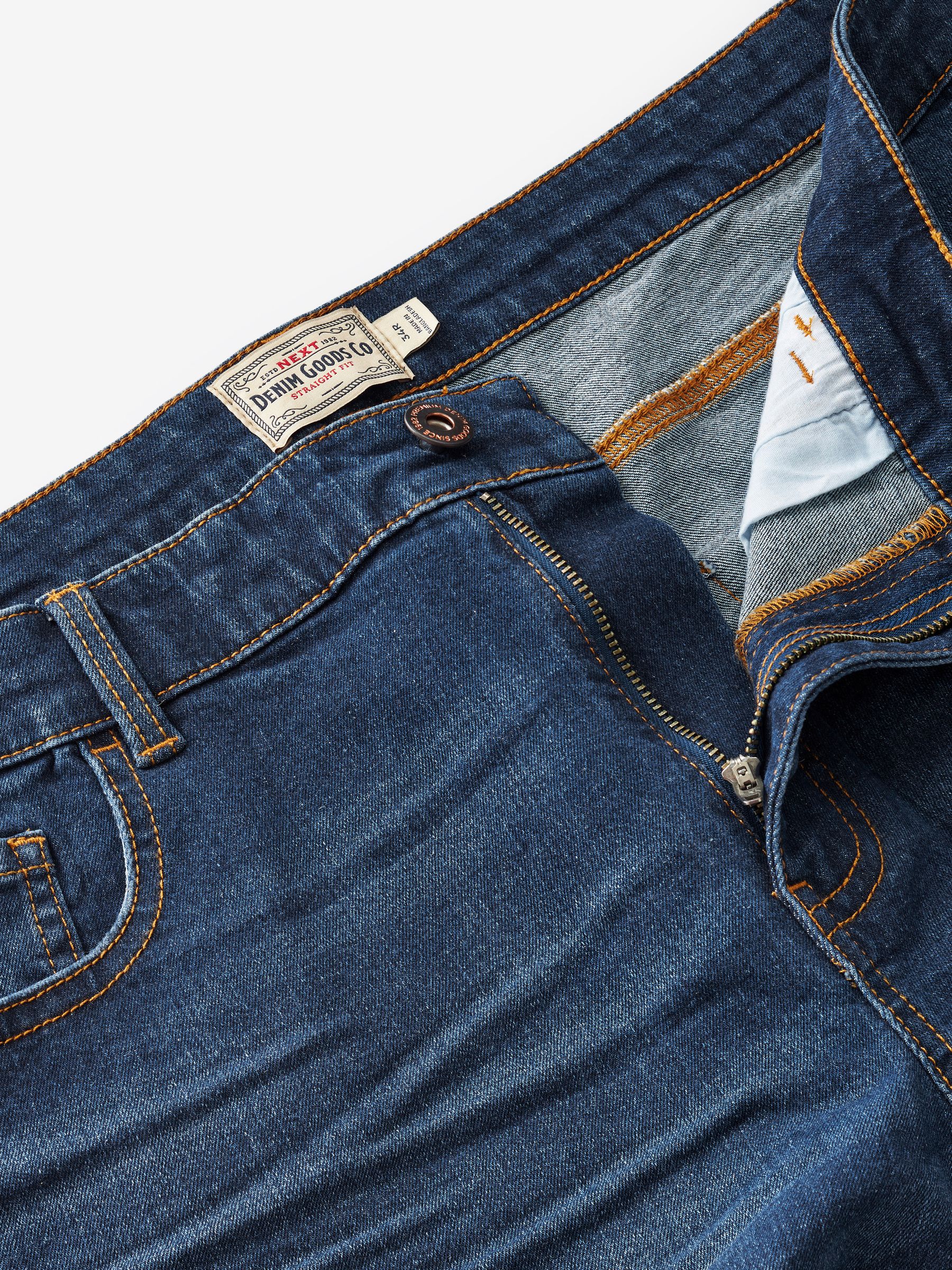 Buy Mid Blue Straight Fit Straight Fit Essential Stretch