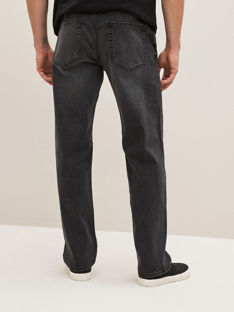 Dark Grey Straight Essential Stretch Jeans - Image 3 of 9