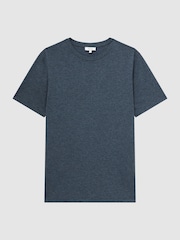 Reiss Airforce Blue Melange Bless Crew Neck T-Shirt - Image 2 of 6