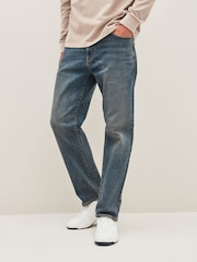 Modra letnik - Raven kroj - Vintage Wash denim kavbojke - Slika 1 iz 8