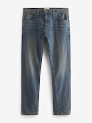 Синий в винтажном стиле - Зауженный крой - Vintage Wash Denim Jeans - Image 5 of 9