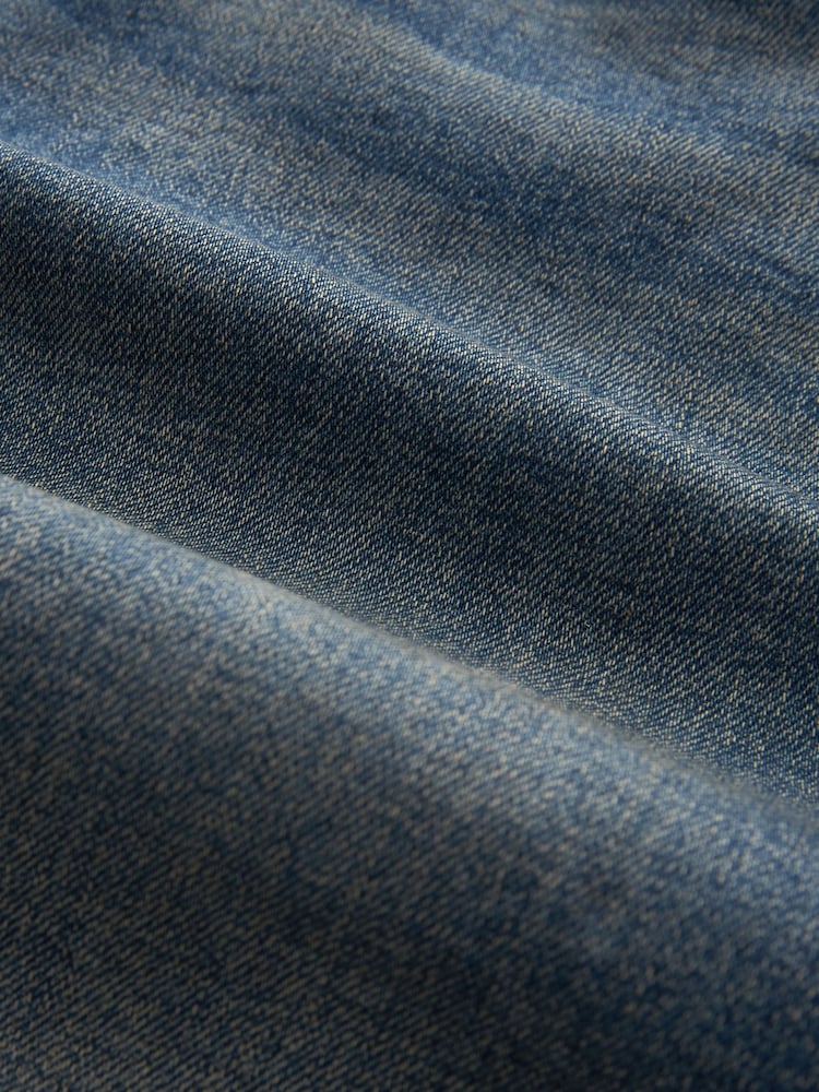 Синий в винтажном стиле - Зауженный крой - Vintage Wash Denim Jeans - Image 9 of 9