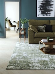 Moss Green Mica Abstract Rug - Image 1 of 5