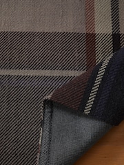 Natural/Navy Blue Morcott Check Rug - Image 4 of 7