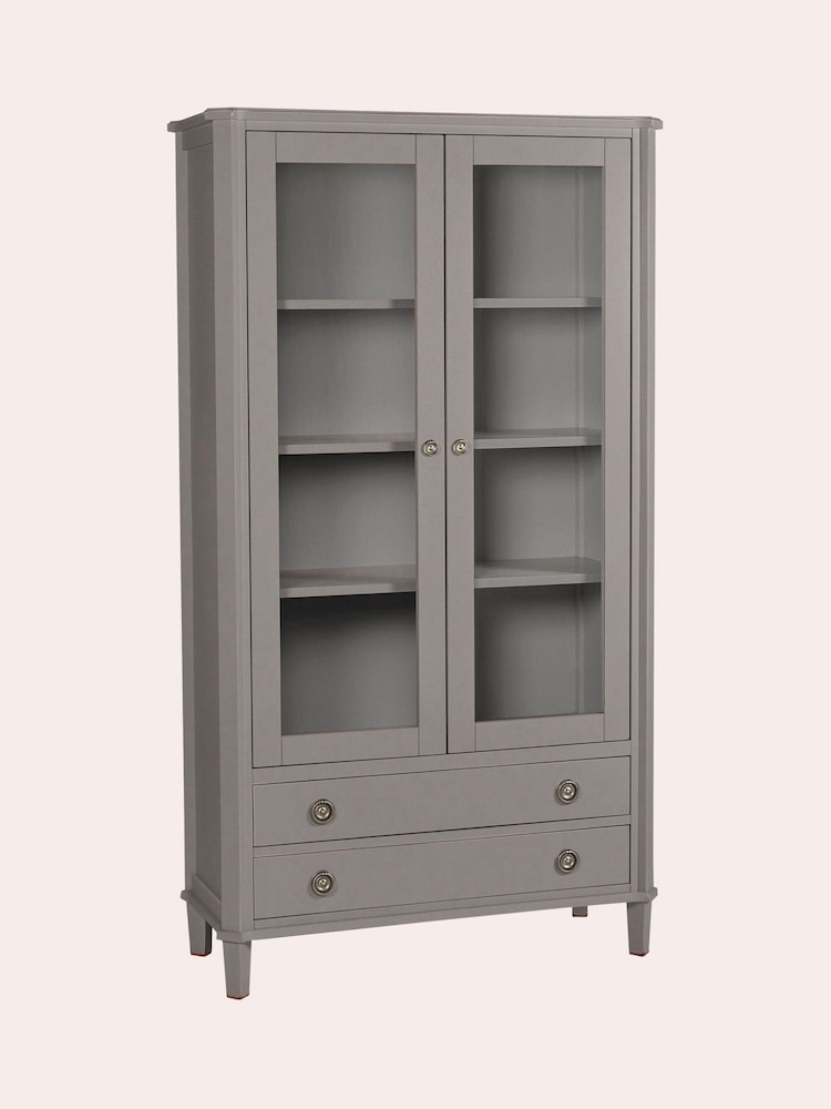 Laura Ashley Light Grey Henshaw 2 Door 2 Drawer Display Unit - Image 2 of 5