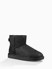 UGG Black Classic Mini Leather Boots - Image 3 of 6