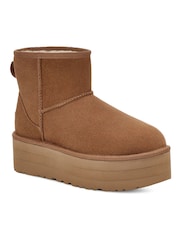UGG Tan Brown Classic Mini Platform Boots - Image 3 of 6