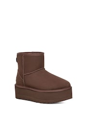 UGG Light Brown Classic Mini Platform Boots - Image 1 of 5