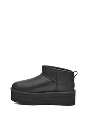 UGG Black Leather Classic Ultra Mini Platform Boots - Image 2 of 5