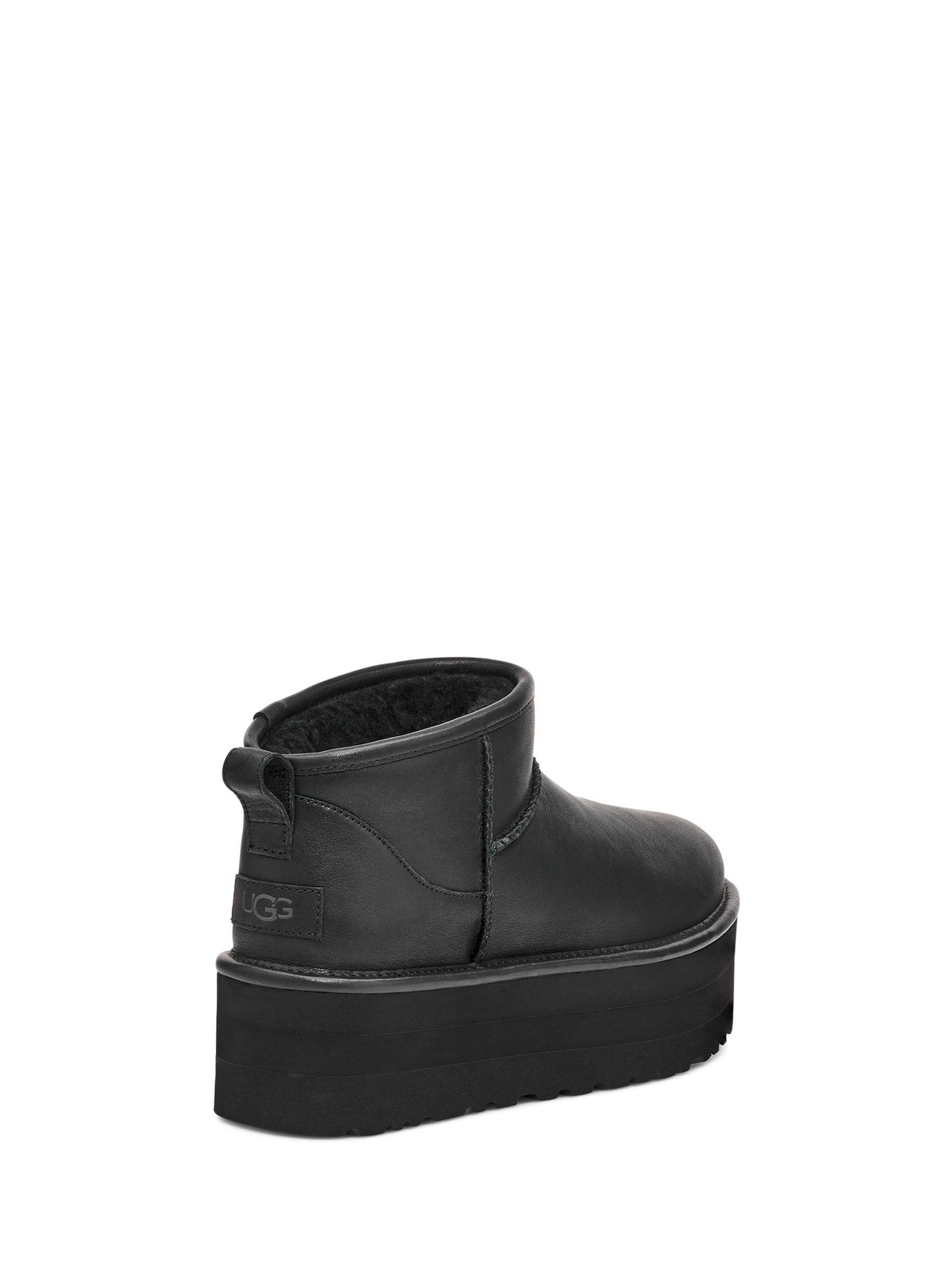 Buy UGG Black Leather Classic Ultra Mini Platform Boots from the Next UK online shop