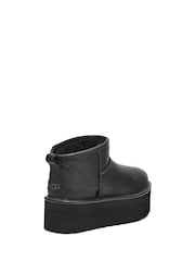 UGG Black Leather Classic Ultra Mini Platform Boots - Image 3 of 5