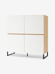 MADE.COM Oak Effect and White Hopkins Highboard - Image 1 of 7