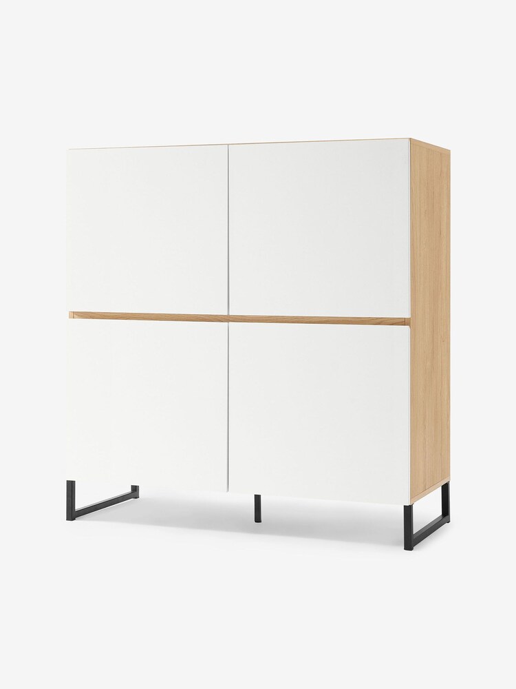 MADE.COM Oak Effect and White Hopkins Highboard - Image 1 of 7