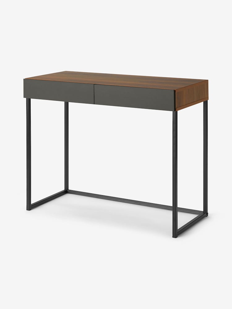 MADE.COM Walnut Effect and Grey Hopkins Compact Desk - Image 2 of 4