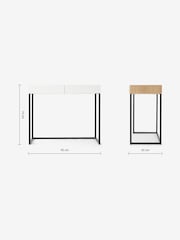 MADE.COM Oak Effect and White Hopkins Compact Desk - Image 2 of 2