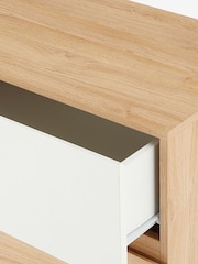 MADE.COM Oak Effect and White 6 Drawer Hopkins Slim Tallboy - Image 5 of 7