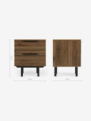 MADE.COM Walnut Effect Damien Bedside Table - Image 3 of 3