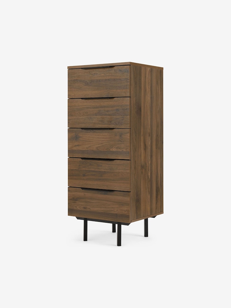 MADE.COM Walnut Effect Damien Tall Chest of Drawers - Image 1 of 3