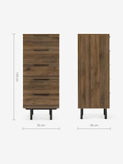 MADE.COM Walnut Effect Damien Tall Chest of Drawers - Image 3 of 3