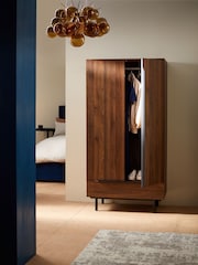 MADE.COM Walnut Effect Damien Double, 1 Drawer Wardrobe - Image 2 of 6