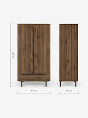 MADE.COM Walnut Effect Damien Double, 1 Drawer Wardrobe - Image 6 of 6