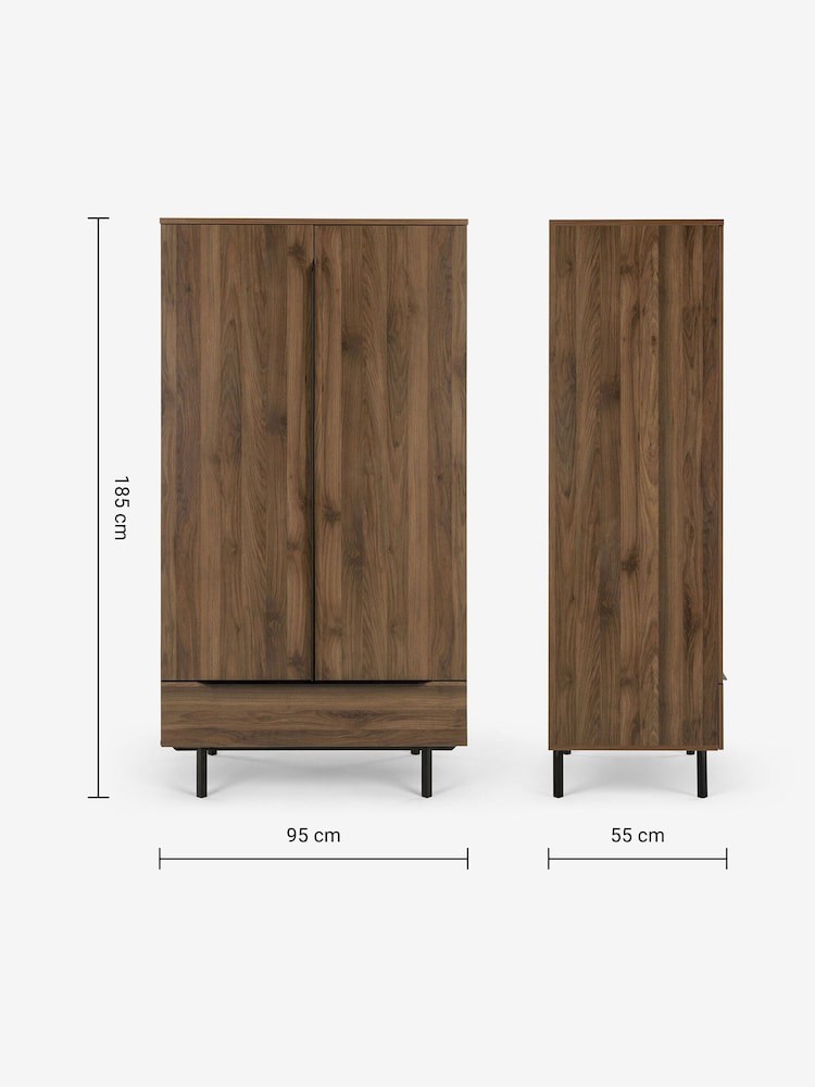 MADE.COM Walnut Effect Damien Double, 1 Drawer Wardrobe - Image 6 of 6