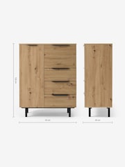 MADE.COM Distressed Oak Effect Damien Highboard - Image 3 of 3