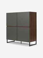 MADE.COM Walnut Effect and Grey Hopkins Highboard - Image 1 of 7