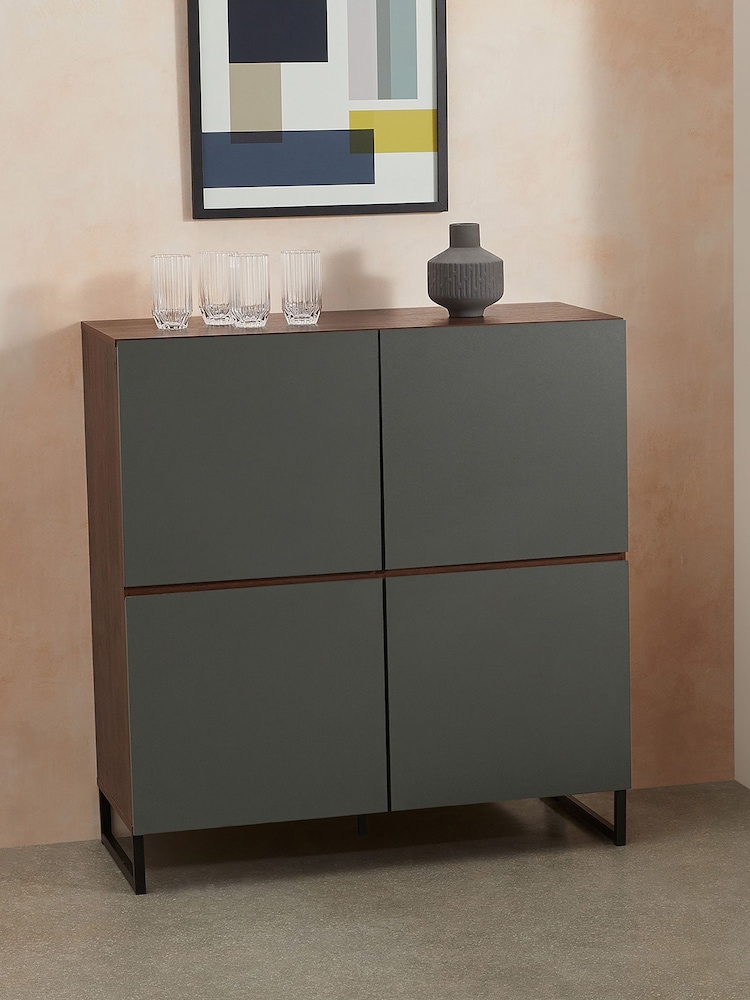 MADE.COM Walnut Effect and Grey Hopkins Highboard - Image 2 of 7
