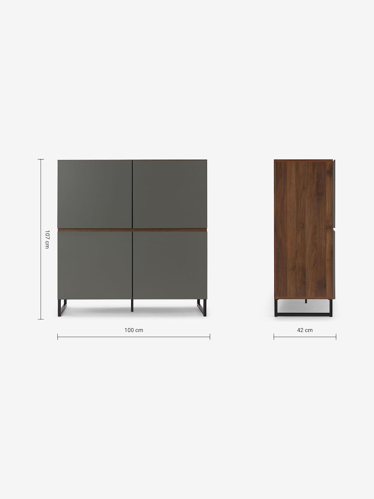 MADE.COM Walnut Effect and Grey Hopkins Highboard - Image 7 of 7