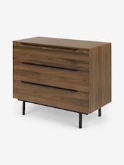 MADE.COM Walnut Effect Damien 3 Drawer Chest of Drawers - Image 1 of 3