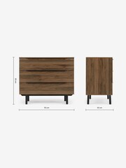 MADE.COM Walnut Effect Damien 3 Drawer Chest of Drawers - Image 3 of 3