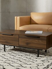 MADE.COM Walnut Effect Damien Drawers Coffee Table - Image 2 of 7