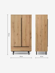 MADE.COM Oak Damien Double, 1 Drawer Wardrobe - Image 2 of 2