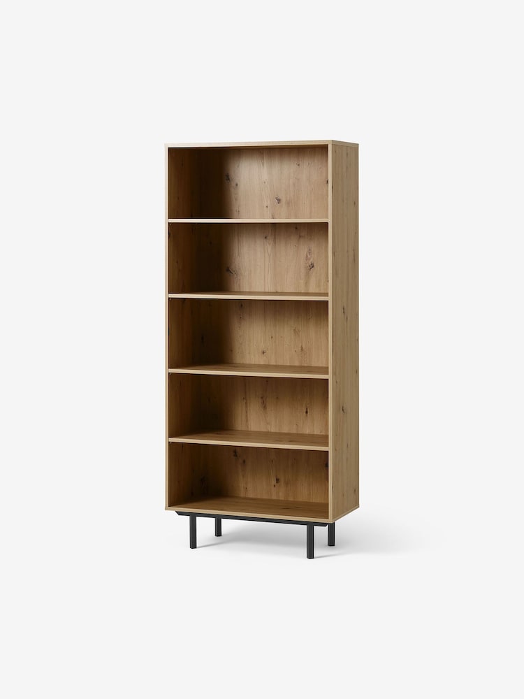 MADE.COM Distressed Oak Effect Damien Display Shelving Unit - Image 1 of 3