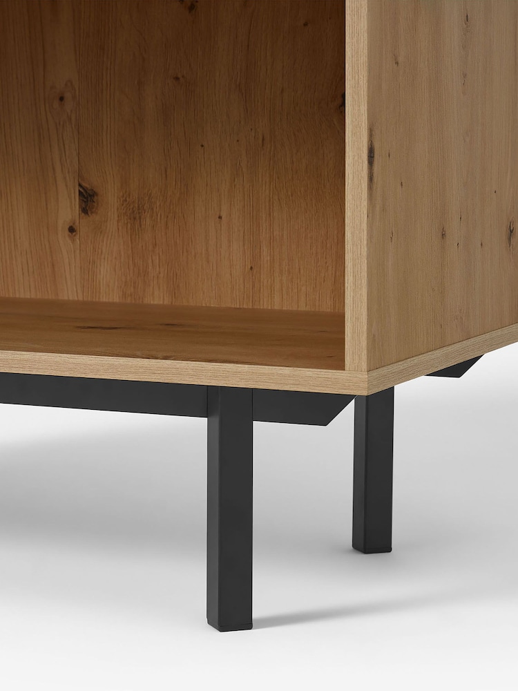 MADE.COM Distressed Oak Effect Damien Display Shelving Unit - Image 2 of 3