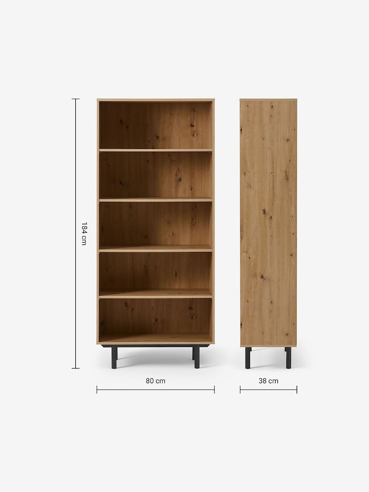 MADE.COM Distressed Oak Effect Damien Display Shelving Unit - Image 3 of 3