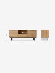 MADE.COM Distressed Oak Effect Damien Wide TV Unit - Image 3 of 3