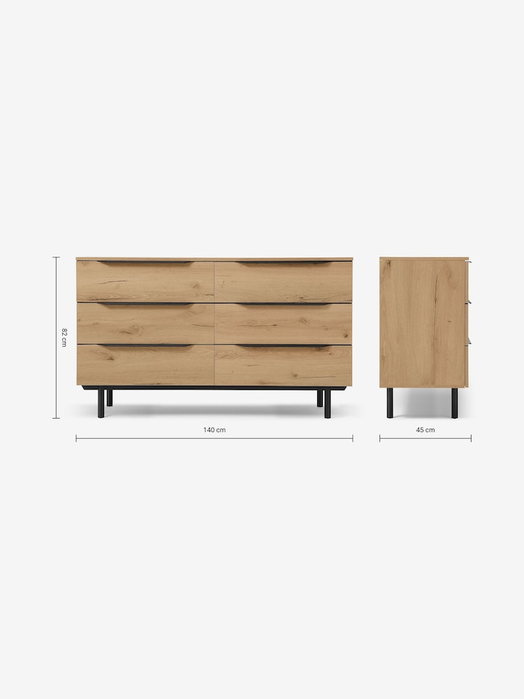 MADE.COM Oak Damien 6 Drawer Chest of Drawers - Image 2 of 2