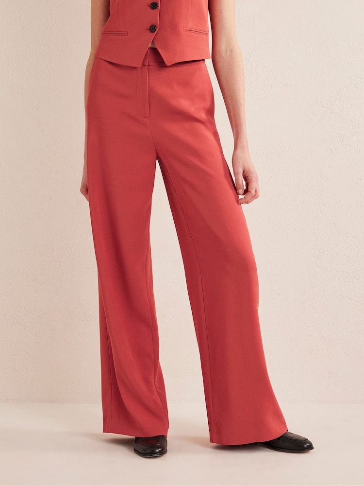 Boden Orange Fluid Wide Leg Trousers - Image 1 of 7