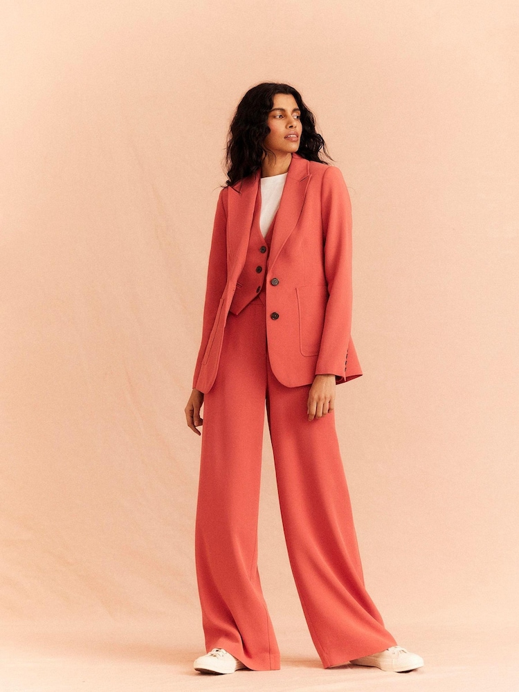 Boden Orange Fluid Wide Leg Trousers - Image 7 of 7